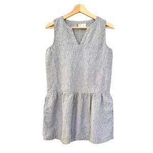 Artisan NY Striped Linen Casual Drop Waist Dress With Pockets